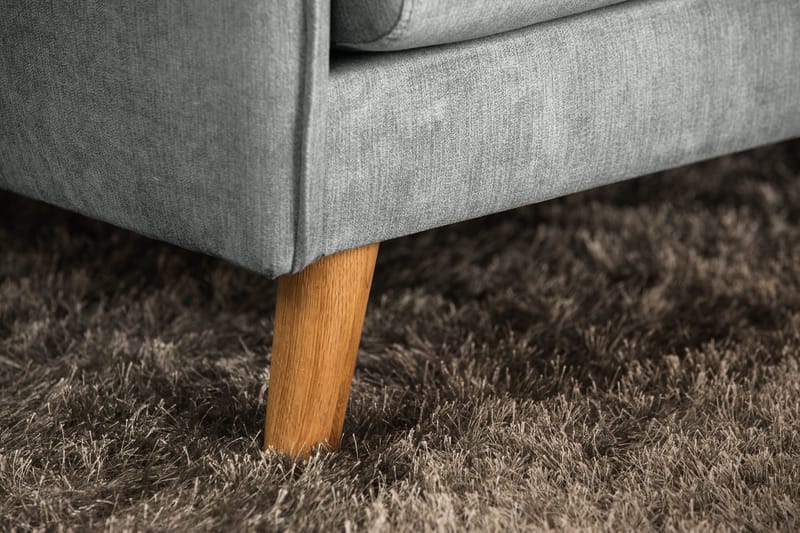 Trend Lyx 3-seters Høyrevendt L-formet Sjeselongsofa i Stoff - Grå - Møbler - Sofaer - Sofa med sjeselong - 4 seters sofa med divan