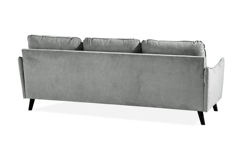 Trend Lyx 3-seters Høyrevendt L-formet Sjeselongsofa i Stoff - Grå - Møbler - Sofaer - Sofa med sjeselong - 4 seters sofa med divan