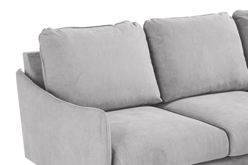 Trend Lyx 3-seters Høyrevendt L-formet Sjeselongsofa i Stoff - Lys grå - Møbler - Sofaer - Sofa med sjeselong