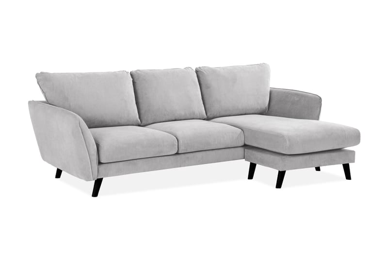 Trend Lyx 3-seters Høyrevendt L-formet Sjeselongsofa i Stoff - Lys grå - Møbler - Sofaer - Sofa med sjeselong