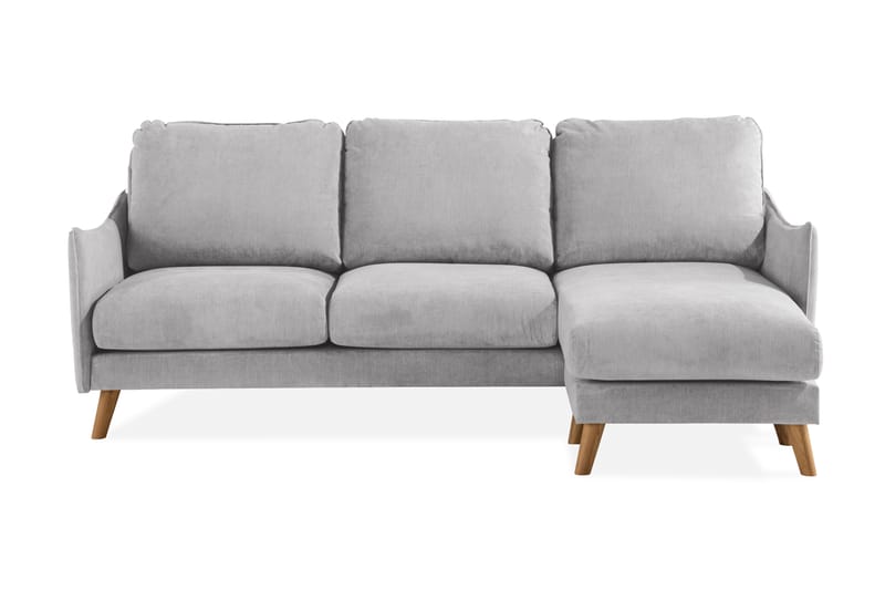 Trend Lyx 3-seters Høyrevendt L-formet Sjeselongsofa i Stoff - Lys grå - Møbler - Sofaer - Sofa med sjeselong