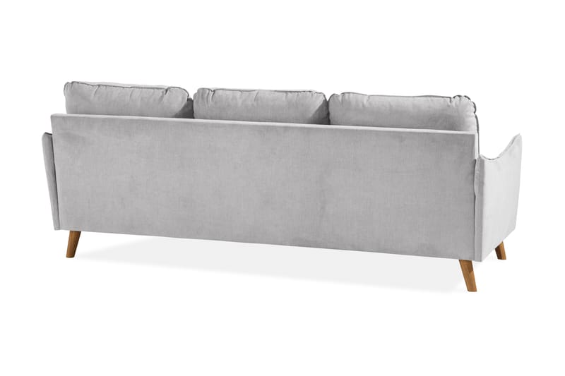 Trend Lyx 3-seters Høyrevendt L-formet Sjeselongsofa i Stoff - Lys grå - Møbler - Sofaer - Sofa med sjeselong
