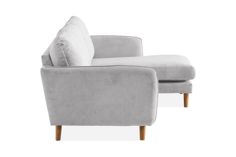 Trend Lyx 3-seters Høyrevendt L-formet Sjeselongsofa i Stoff - Lys grå - Møbler - Sofaer - Sofa med sjeselong - 4 seters sofa med divan