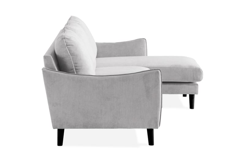Trend Lyx 3-seters H øyrevendt L-formet Sjeselongsofa i Stoff - Lys grå - Møbler - Sofaer - Sofa med sjeselong - 4 seters sofa med divan