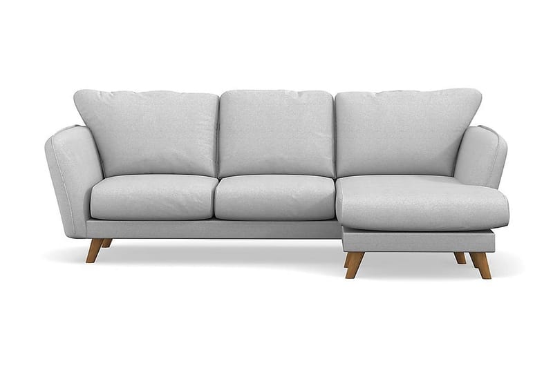 Trend Lyx 3-seters Høyrevendt L-formet Sjeselongsofa i Stoff - Lys grå - Møbler - Sofaer - Sofa med sjeselong