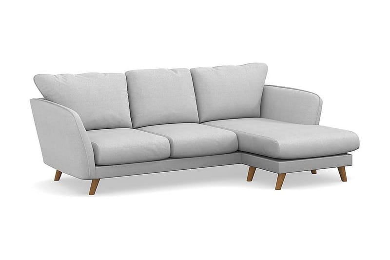 Trend Lyx 3-seters Høyrevendt L-formet Sjeselongsofa i Stoff - Lys grå - Møbler - Sofaer - Sofa med sjeselong