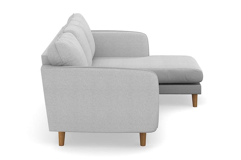 Trend Lyx 3-seters Høyrevendt L-formet Sjeselongsofa i Stoff - Lys grå - Møbler - Sofaer - Sofa med sjeselong