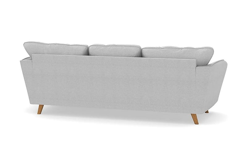 Trend Lyx 3-seters Høyrevendt L-formet Sjeselongsofa i Stoff - Lys grå - Møbler - Sofaer - Sofa med sjeselong