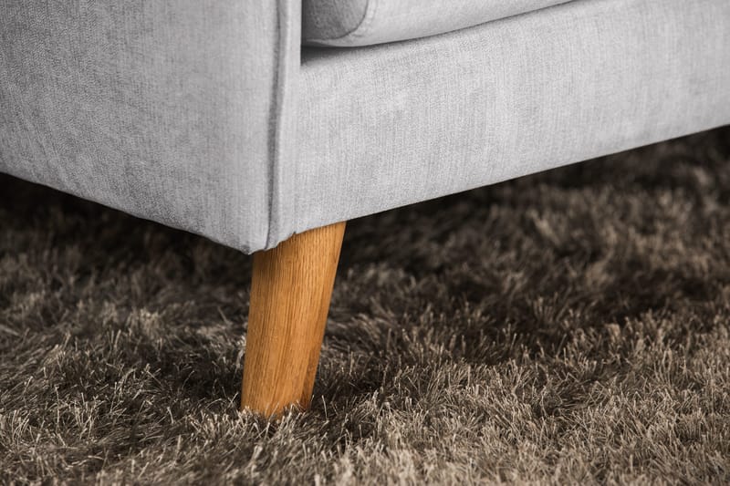 Trend Lyx 3-seters Høyrevendt L-formet Sjeselongsofa i Stoff - Lys grå - Møbler - Sofaer - Sofa med sjeselong - 4 seters sofa med divan