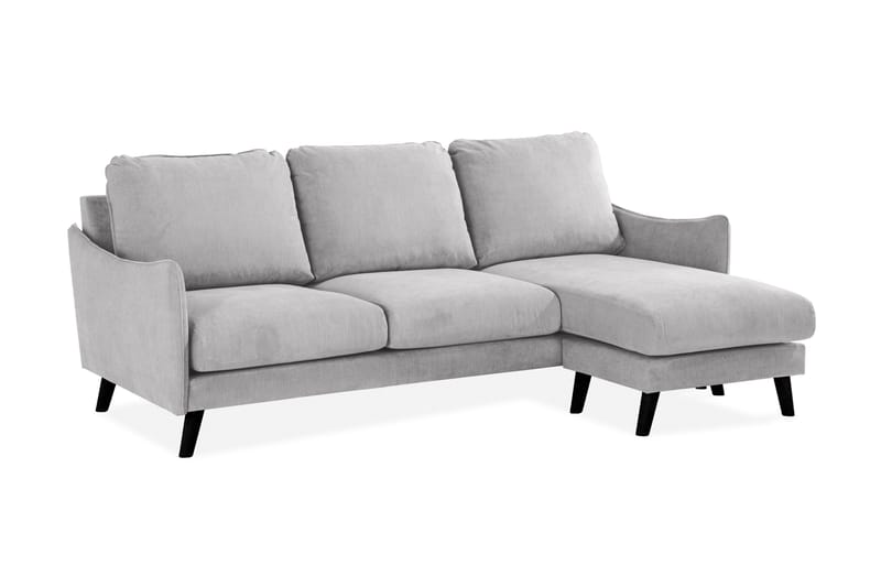 Trend Lyx 3-seters Høyrevendt L-formet Sjeselongsofa i Stoff - Lys grå - Møbler - Sofaer - Sofa med sjeselong - 4 seters sofa med divan