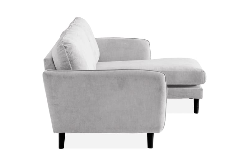 Trend Lyx 3-seters Høyrevendt L-formet Sjeselongsofa i Stoff - Lys grå - Møbler - Sofaer - Sofa med sjeselong - 4 seters sofa med divan