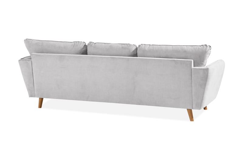 Trend Lyx 3-seters Høyrevendt L-formet Sjeselongsofa i Stoff - Lys grå - Møbler - Sofaer - Sofa med sjeselong - 4 seters sofa med divan