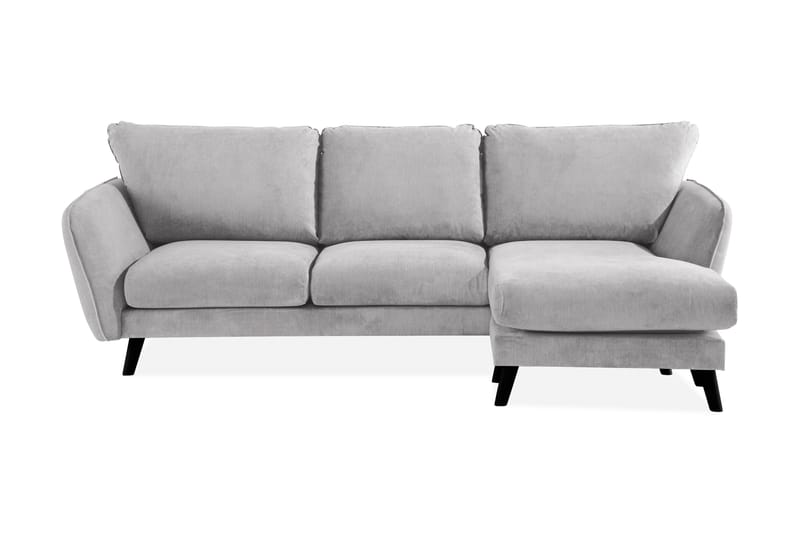 Trend Lyx 3-seters Høyrevendt L-formet Sjeselongsofa i Stoff - Lys grå - Møbler - Sofaer - Sofa med sjeselong - 4 seters sofa med divan