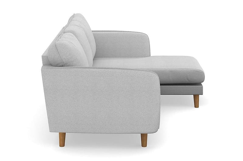 Trend Lyx 3-seters Høyrevendt L-formet Sjeselongsofa i Stoff - Lys grå - Møbler - Sofaer - Sofa med sjeselong - 4 seters sofa med divan