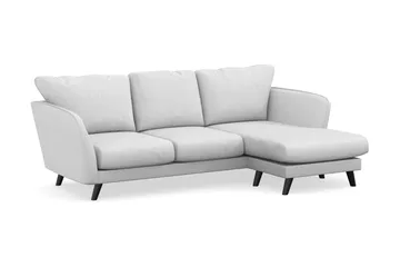 Trend Lyx 3-seters Høyrevendt L-formet Sjeselongsofa i Stoff - Lysegrå - Møbler - Sofaer - Sofa med sjeselong