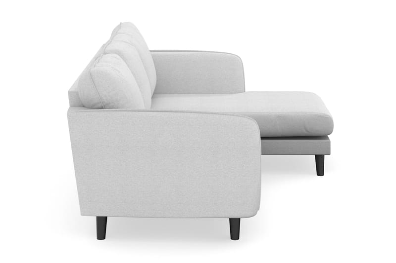 Trend Lyx 3-seters Høyrevendt L-formet Sjeselongsofa i Stoff - Lysegrå - Møbler - Sofaer - Sofa med sjeselong