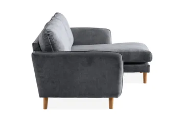 Trend Lyx 3-seters Høyrevendt L-formet Sjeselongsofa i Stoff - Mørk grå - Møbler - Sofaer - Sofa med sjeselong