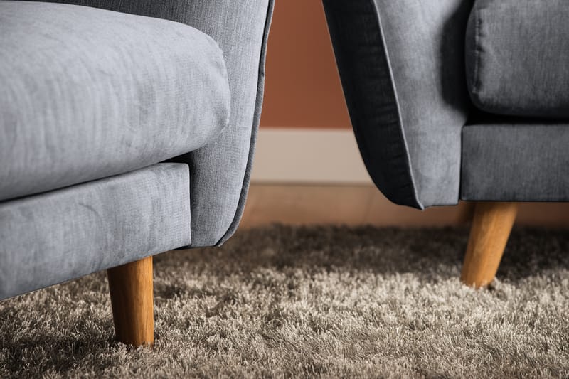 Trend Lyx 3-seters Høyrevendt L-formet Sjeselongsofa i Stoff - Mørk grå - Møbler - Sofaer - Sofa med sjeselong