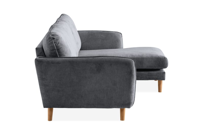Trend Lyx 3-seters Høyrevendt L-formet Sjeselongsofa i Stoff - Mørk grå - Møbler - Sofaer - Sofa med sjeselong