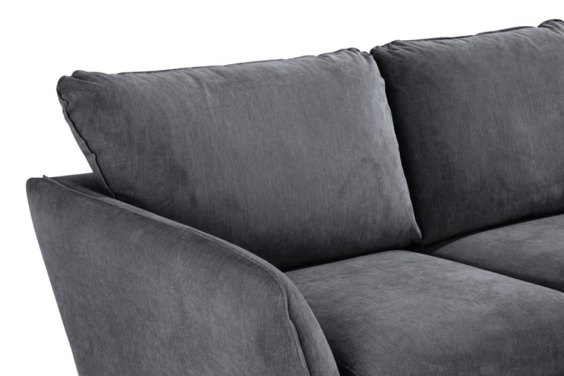 Trend Lyx 3-seters Høyrevendt L-formet Sjeselongsofa i Stoff - Mørk grå - Møbler - Sofaer - Sofa med sjeselong