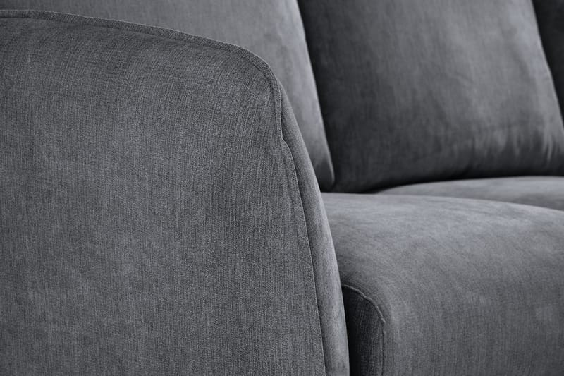 Trend Lyx 3-seters Høyrevendt L-formet Sjeselongsofa i Stoff - Mørk grå - Møbler - Sofaer - Sofa med sjeselong