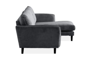 Trend Lyx 3-seters Høyrevendt L-formet Sjeselongsofa i Stoff - Mørk grå - Møbler - Sofaer - Sofa med sjeselong