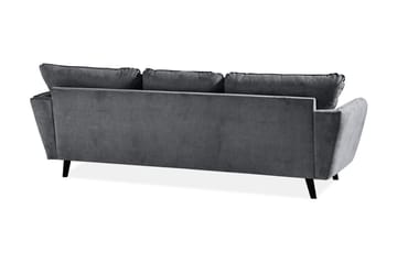 Trend Lyx 3-seters Høyrevendt L-formet Sjeselongsofa i Stoff - Mørk grå - Møbler - Sofaer - Sofa med sjeselong