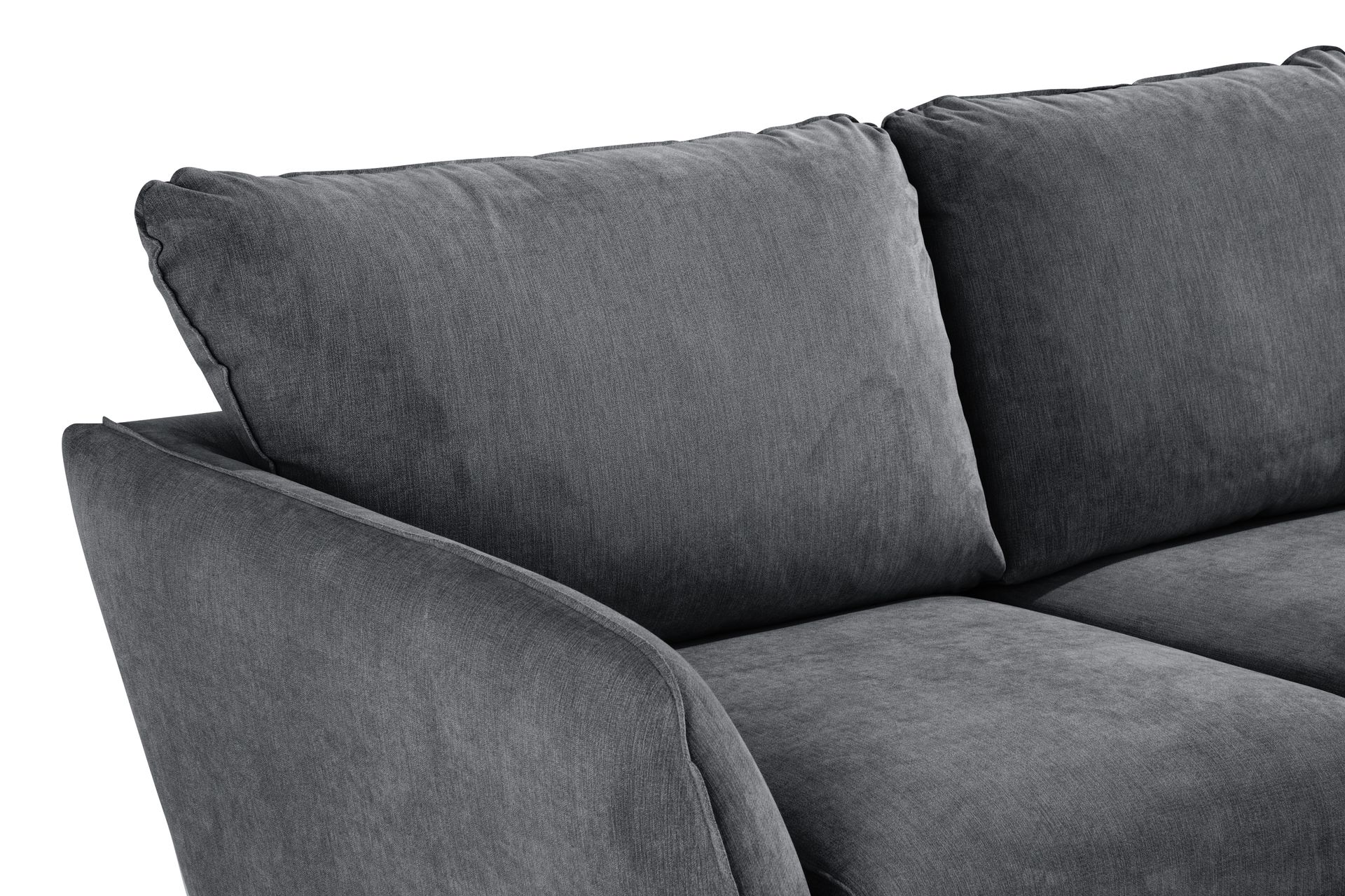 Trend Lyx 3-seters Høyrevendt L-formet Sjeselongsofa i Stoff - Mørk grå - Møbler - Sofaer - Sofa med sjeselong