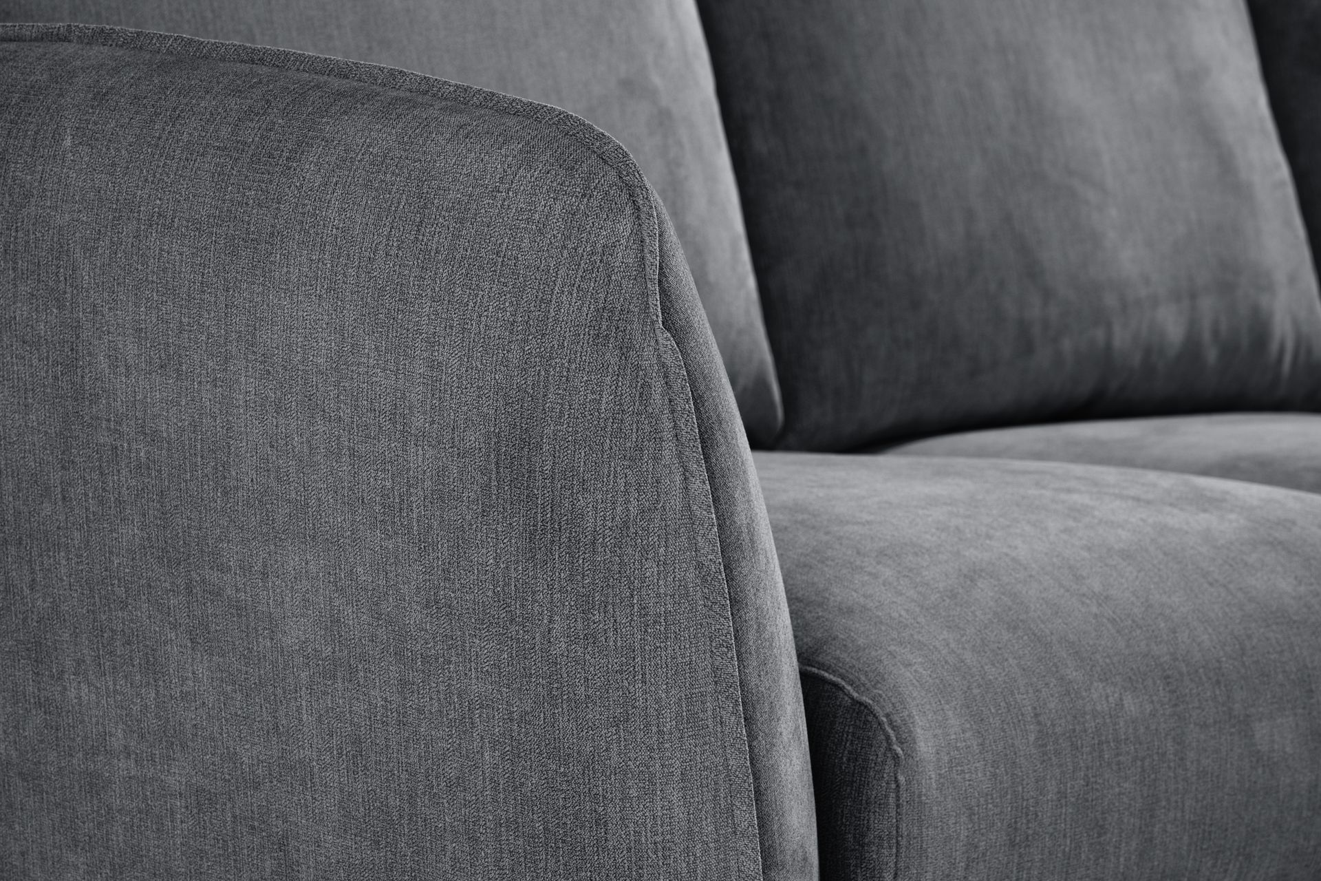 Trend Lyx 3-seters Høyrevendt L-formet Sjeselongsofa i Stoff - Mørk grå - Møbler - Sofaer - Sofa med sjeselong