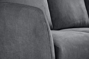 Trend Lyx 3-seters Høyrevendt L-formet Sjeselongsofa i Stoff - Mørk grå - Møbler - Sofaer - Sofa med sjeselong