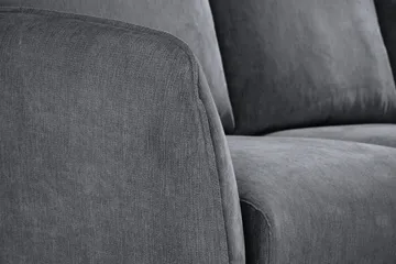 Trend Lyx 3-seters Høyrevendt L-formet Sjeselongsofa i Stoff - Mørk grå - Møbler - Sofaer - Sofa med sjeselong