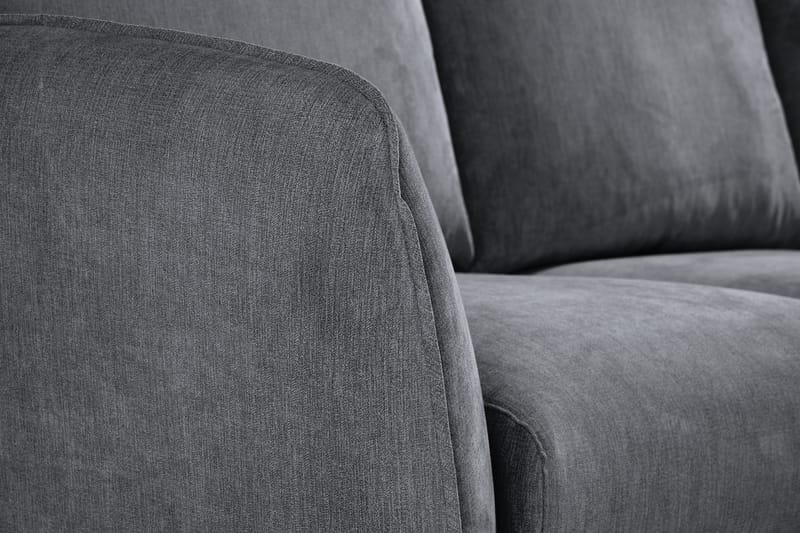 Trend Lyx 3-seters Høyrevendt L-formet Sjeselongsofa i Stoff - Mørk grå - Møbler - Sofaer - Sofa med sjeselong - 4 seters sofa med divan