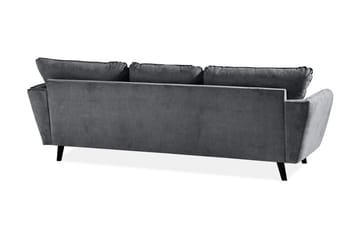 Trend Lyx 3-seters Høyrevendt L-formet Sjeselongsofa i Stoff - Mørk grå - Møbler - Sofaer - Sofa med sjeselong