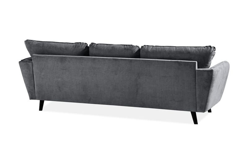 Trend Lyx 3-seters Høyrevendt L-formet Sjeselongsofa i Stoff - Mørk grå - Møbler - Sofaer - Sofa med sjeselong - 4 seters sofa med divan