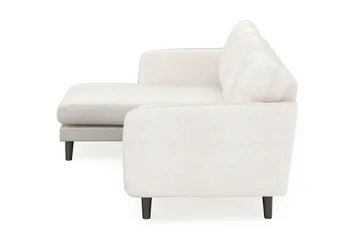 Trend Lyx 3-seters Venstrevendt L-formet Sjeselongsofa i Bouclé - Hvit - Møbler - Sofaer - Sofa med sjeselong