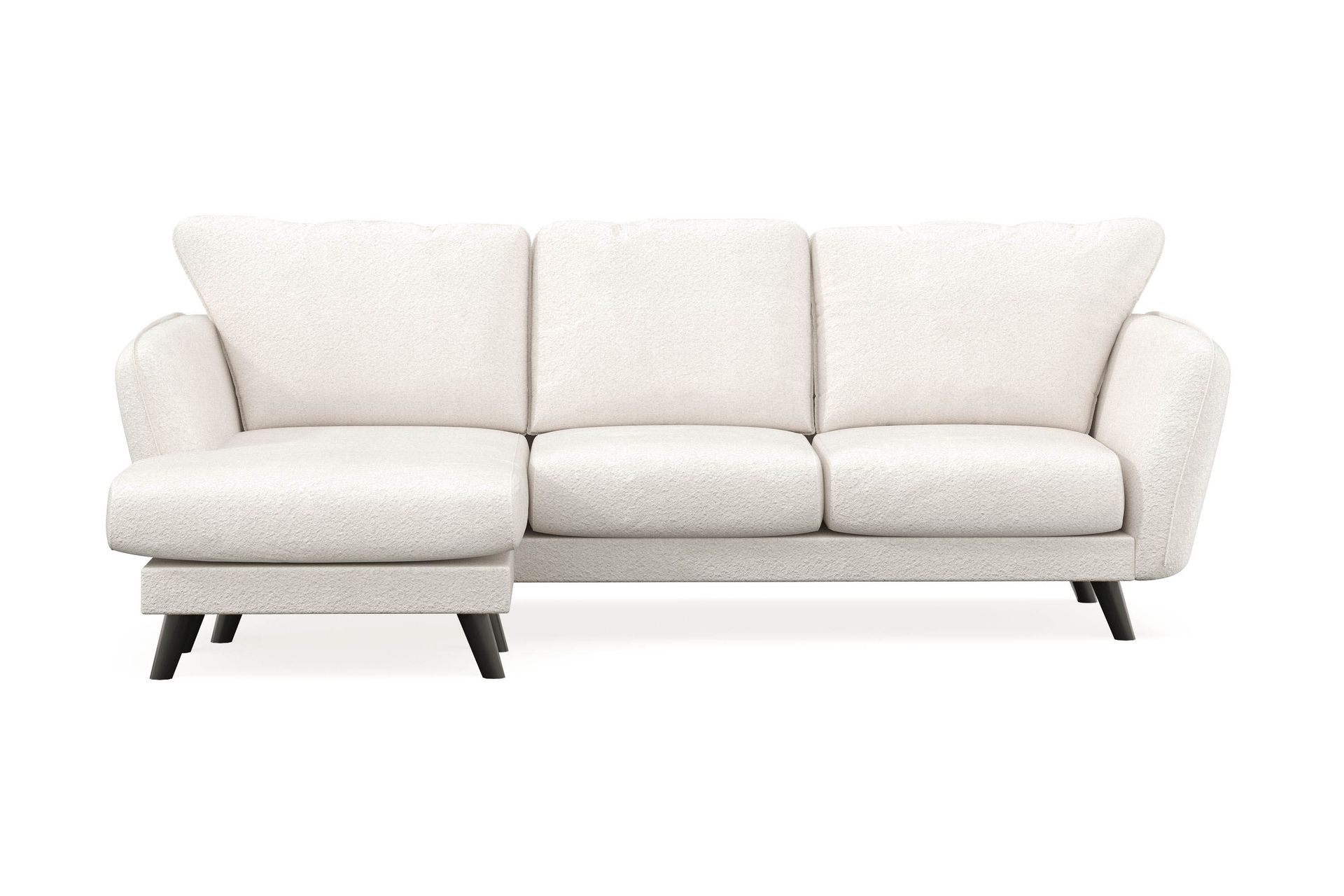 Trend Lyx 3-seters Venstrevendt L-formet Sjeselongsofa i Bouclé - Hvit