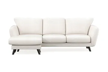 Trend Lyx 3-seters Venstrevendt L-formet Sjeselongsofa i Bouclé - Hvit - Møbler - Sofaer - Sofa med sjeselong