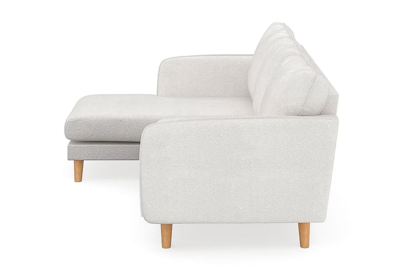 Trend Lyx 3-seters Venstrevendt L-formet Sjeselongsofa i Bouclé - Hvit - Møbler - Sofaer - Sofa med sjeselong - 4 seters sofa med divan