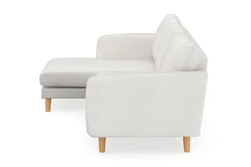 Trend Lyx 3-seters Venstrevendt L-formet Sjeselongsofa i Bouclé - Hvit - Møbler - Sofaer - Sofa med sjeselong