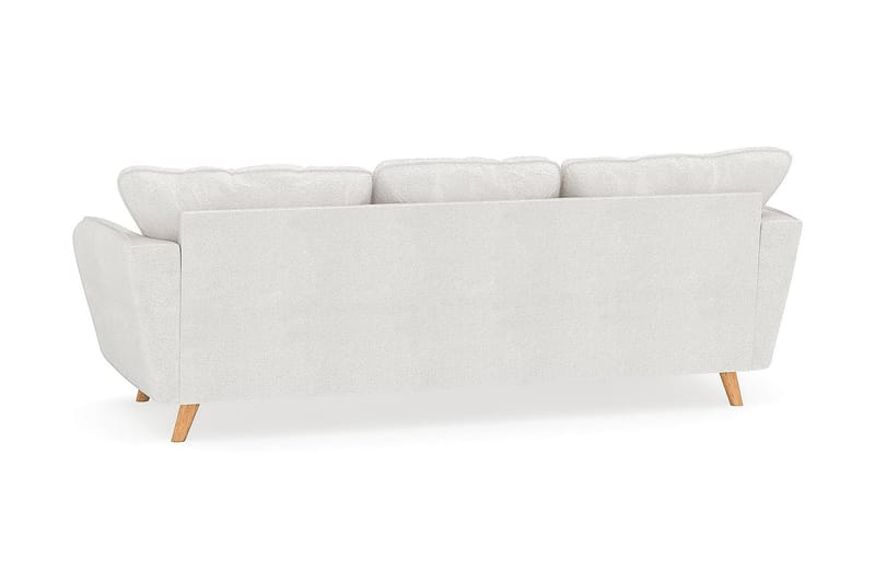 Trend Lyx 3-seters Venstrevendt L-formet Sjeselongsofa i Bouclé - Hvit - Møbler - Sofaer - Sofa med sjeselong - 4 seters sofa med divan