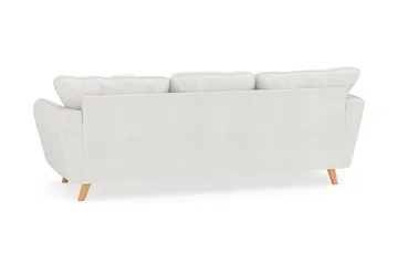 Trend Lyx 3-seters Venstrevendt L-formet Sjeselongsofa i Bouclé - Hvit - Møbler - Sofaer - Sofa med sjeselong