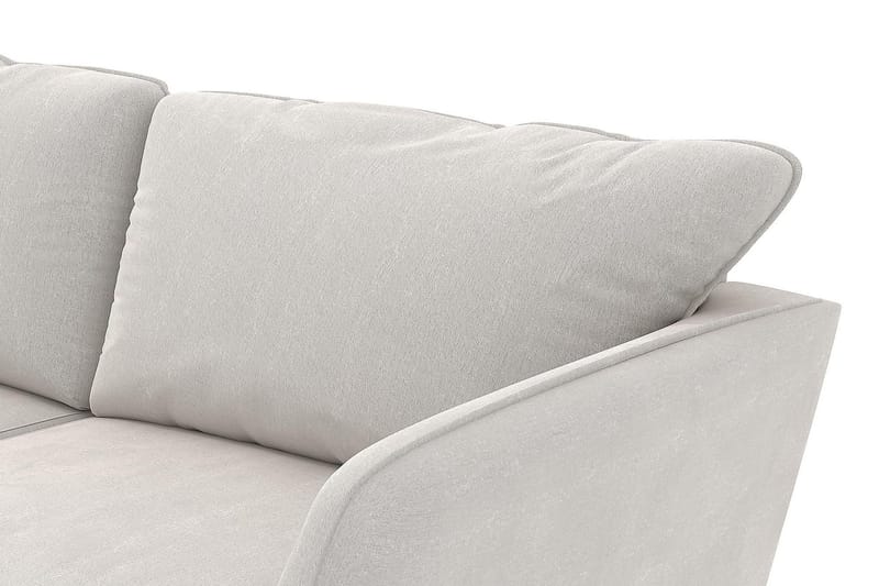 Trend Lyx 3-seters Venstrevendt L-formet Sjeselongsofa i Fløyel - Kremhvit - Møbler - Sofaer - Sofa med sjeselong - 4 seters sofa med divan