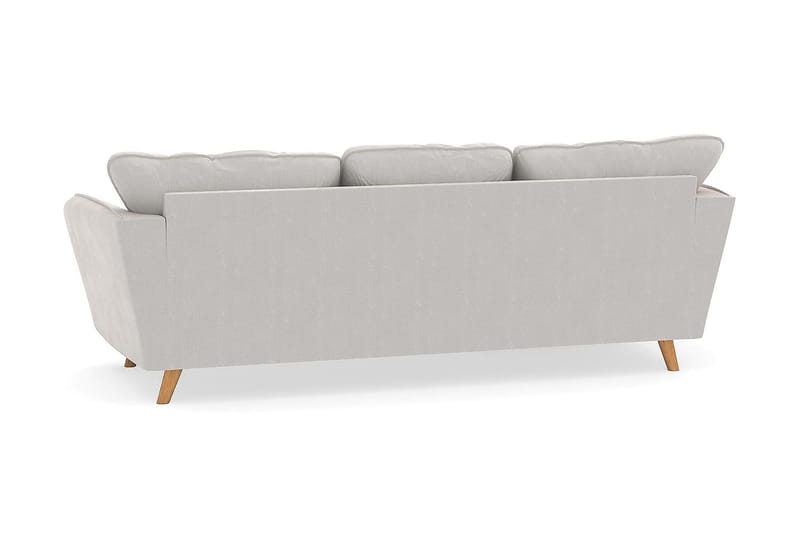 Trend Lyx 3-seters Venstrevendt L-formet Sjeselongsofa i Fløyel - Kremhvit - Møbler - Sofaer - Sofa med sjeselong