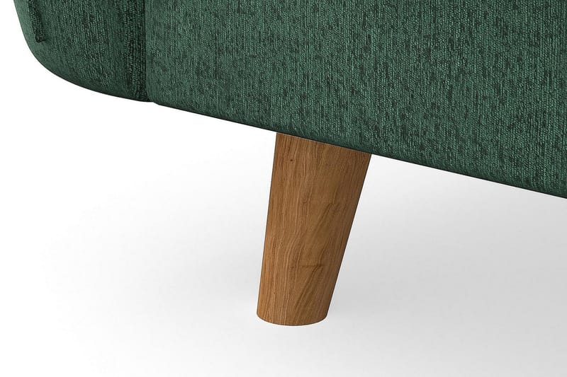 Trend Lyx 3-seters Venstrevendt L-formet Sjeselongsofa i Fløyel - Mørkegrønn - Møbler - Sofaer - Sofa med sjeselong - 4 seters sofa med divan