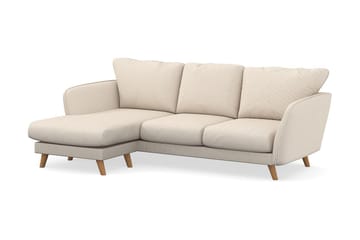 Trend Lyx 3-seters Venstrevendt L-formet Sjeselongsofa i Manchester - Beige - Møbler - Sofaer - Sofa med sjeselong