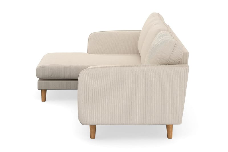 Trend Lyx 3-seters Venstrevendt L-formet Sjeselongsofa i Manchester - Beige - Møbler - Sofaer - Sofa med sjeselong - 4 seters sofa med divan