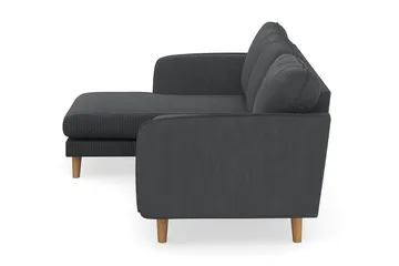 Trend Lyx 3-seters Venstrevendt L-formet Sjeselongsofa i Manchester - Mørk grå - Møbler - Sofaer - Sofa med sjeselong