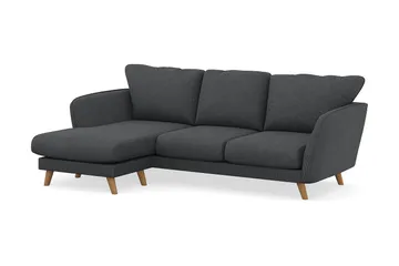 Trend Lyx 3-seters Venstrevendt L-formet Sjeselongsofa i Manchester - Mørk grå - Møbler - Sofaer - Sofa med sjeselong