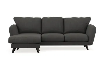 Trend Lyx 3-seters Venstrevendt L-formet Sjeselongsofa i Manchester - Mørkegrå - Møbler - Sofaer - Sofa med sjeselong