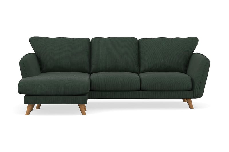 Trend Lyx 3-seters Venstrevendt L-formet Sjeselongsofa i Manchester - Mørkegrønn - Møbler - Sofaer - Sofa med sjeselong - 4 seters sofa med divan